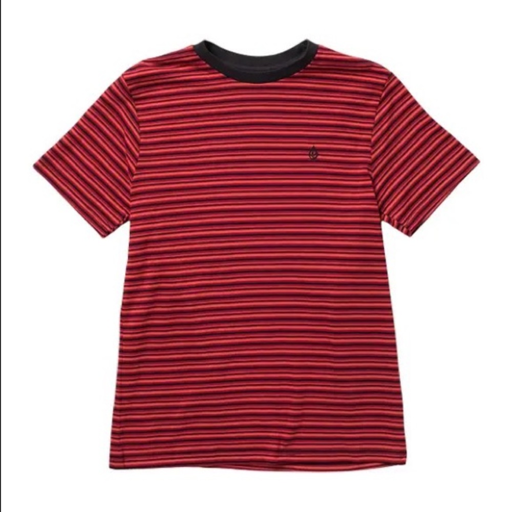 COPY - Volcom Kids Three Stories Stripe Cotton T-Shirt Fire Engine Red